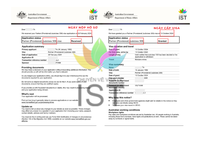 tổng hợp visa nhân được cấp sớm của di trú ist 